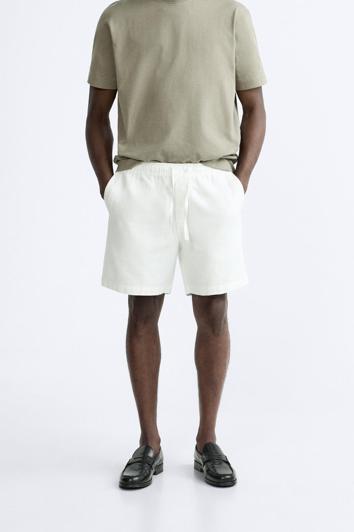 Difransel Cotton Shorts in White