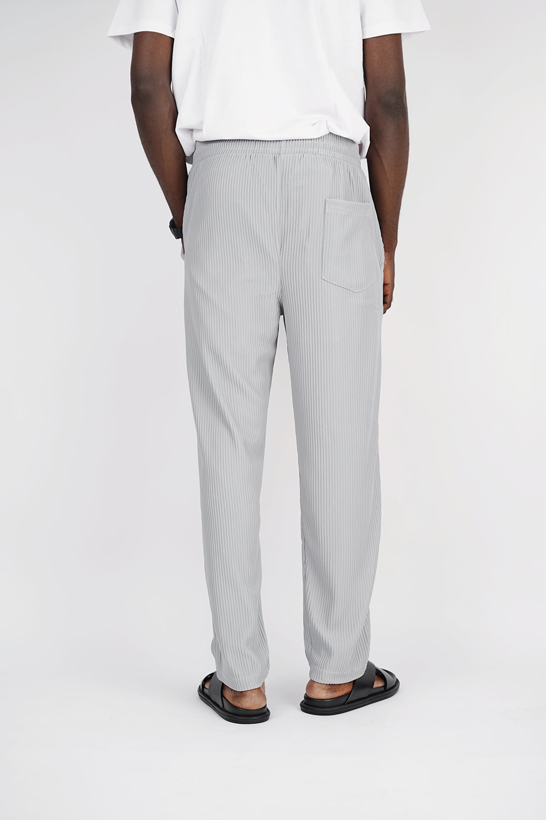 Spruce pleated pants with toggle drawstring in gray