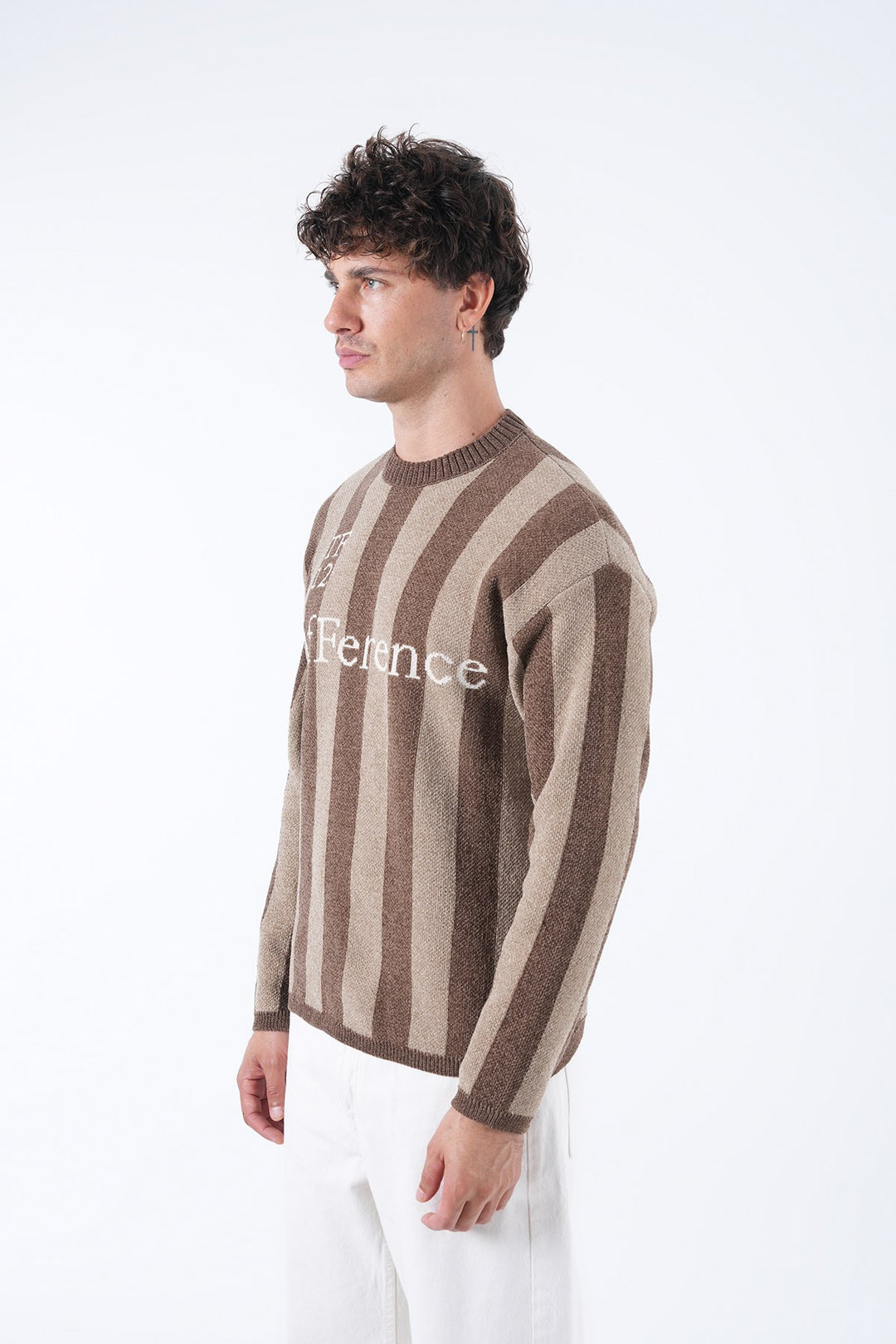 2512 Design Text Print Sweatshirt in brown