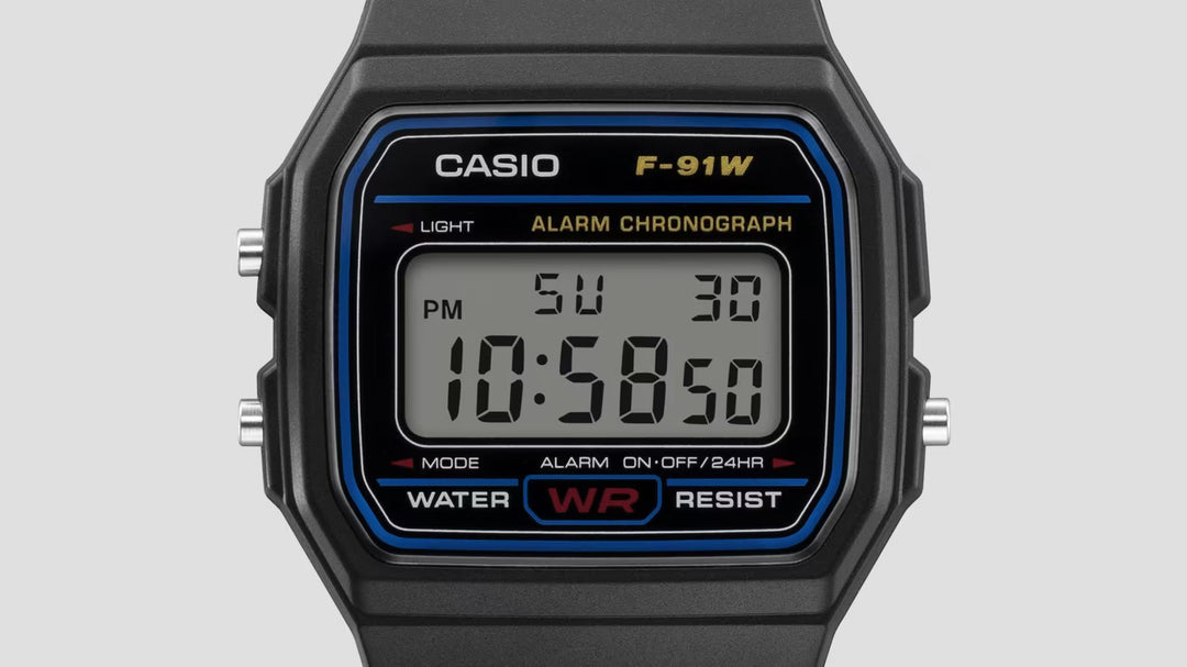Casio F-91W Classic Resin Strap Digital Waterproof Sport Watch- Black