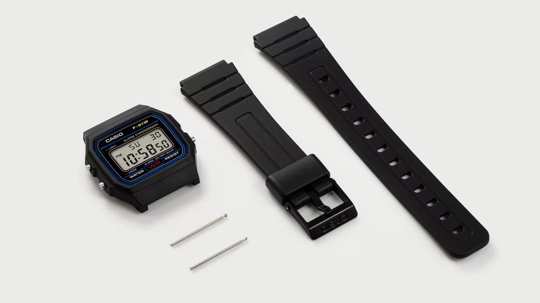 Casio F-91W Classic Resin Strap Digital Waterproof Sport Watch- Black