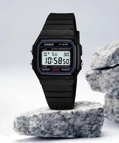 Casio F-91W Classic Resin Strap Digital Waterproof Sport Watch- Black