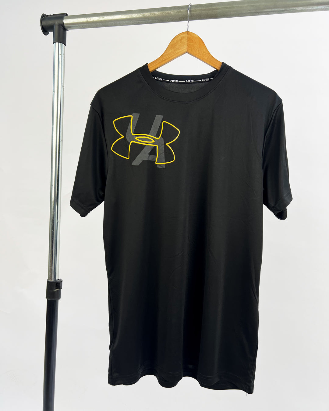 Under armour big yellow logo sports t-shirt