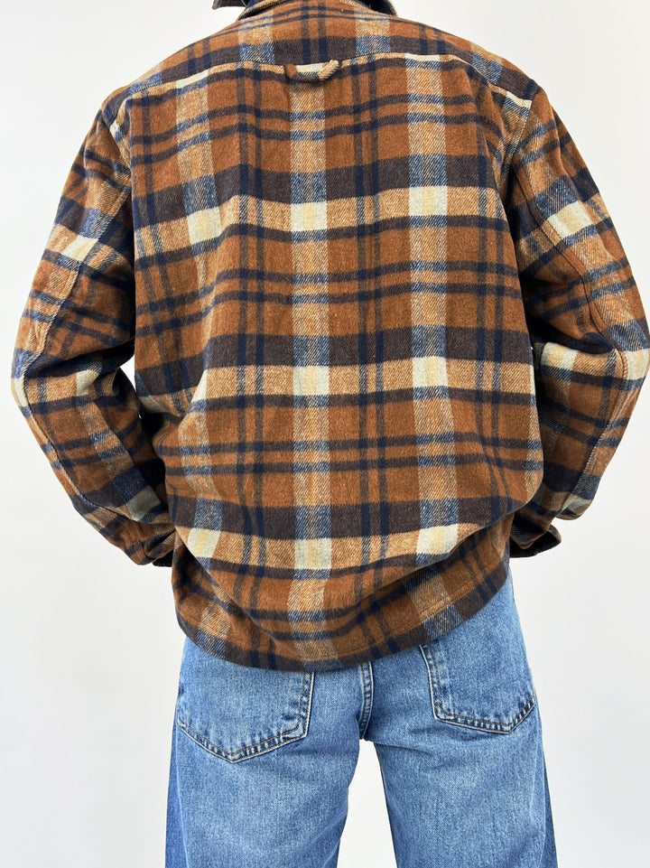 Blend Flannel overshirt in brown