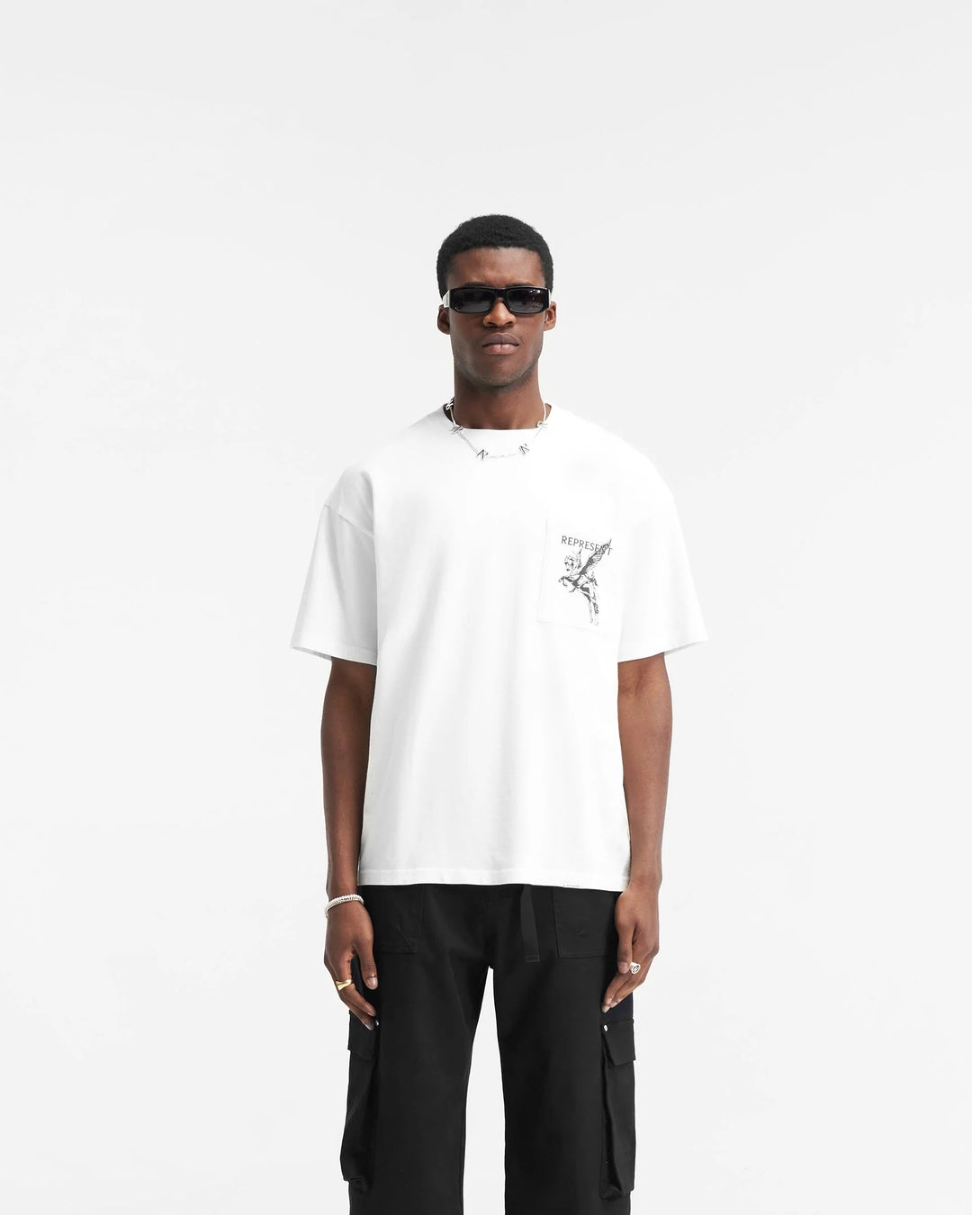 REPRESENT MASCOT T-SHIRT IN WHITE