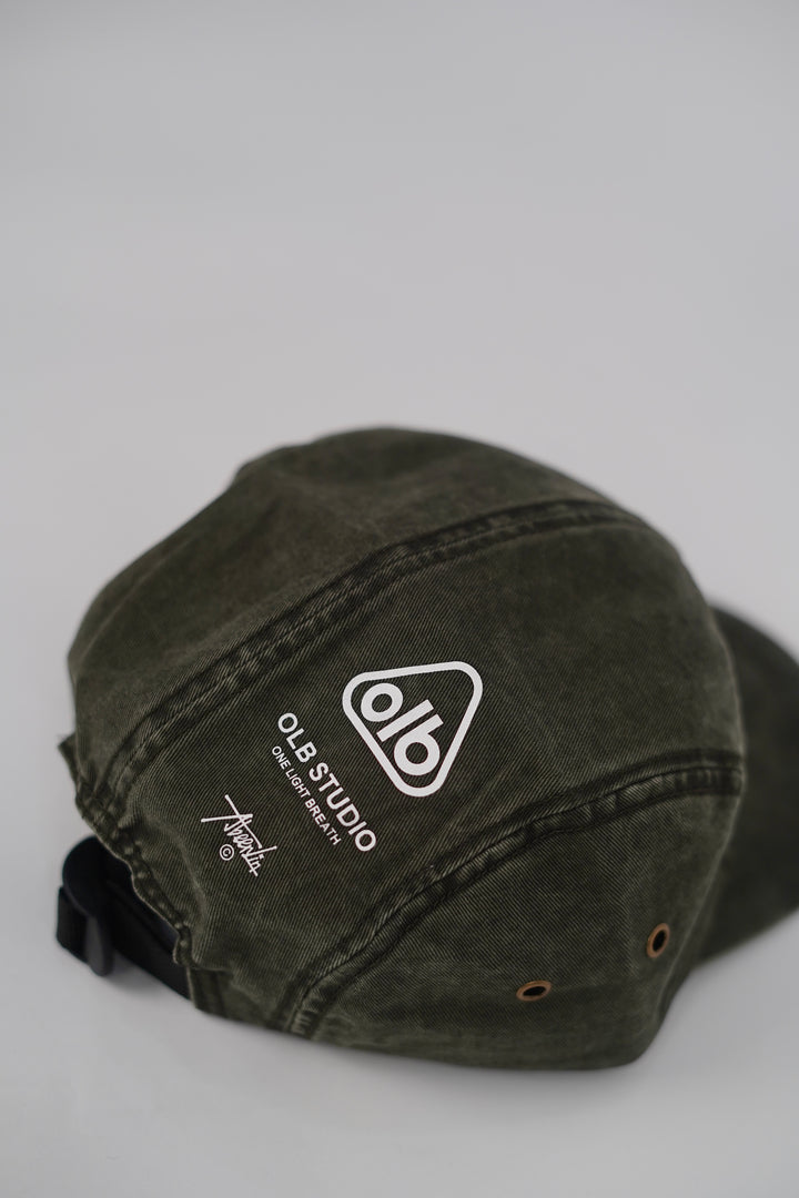 5 Panel Twill Cap in army green