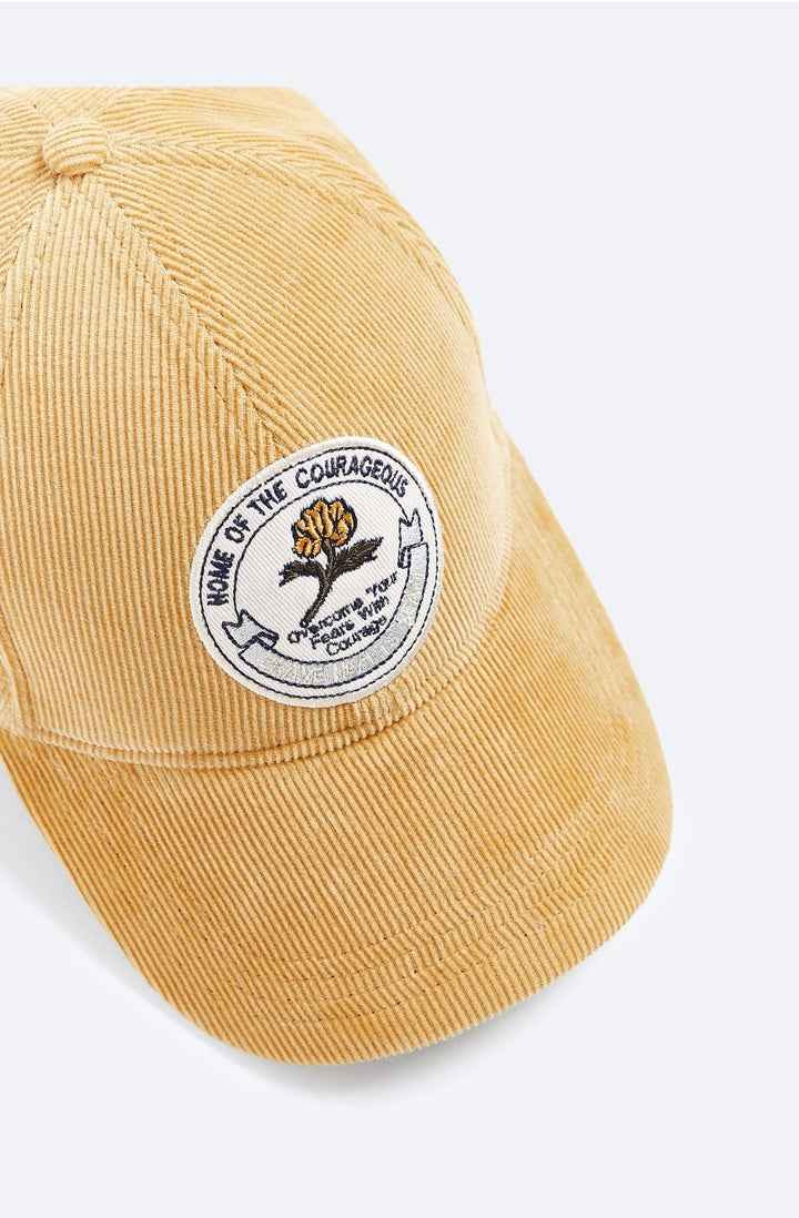 ZARA CAP WITH CONTRAST PATCH MUSTARD