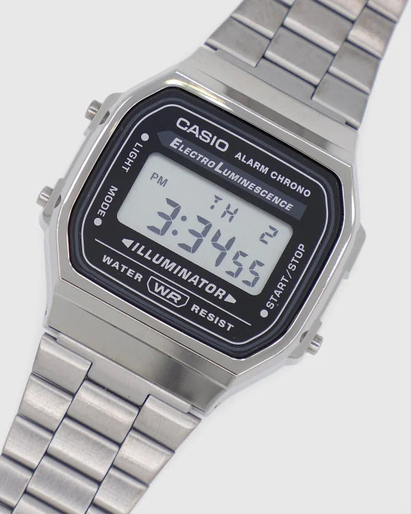 CASIO VINTAGE DIGITAL CLEAR FACE A168WGG-1A SILVER WATCH