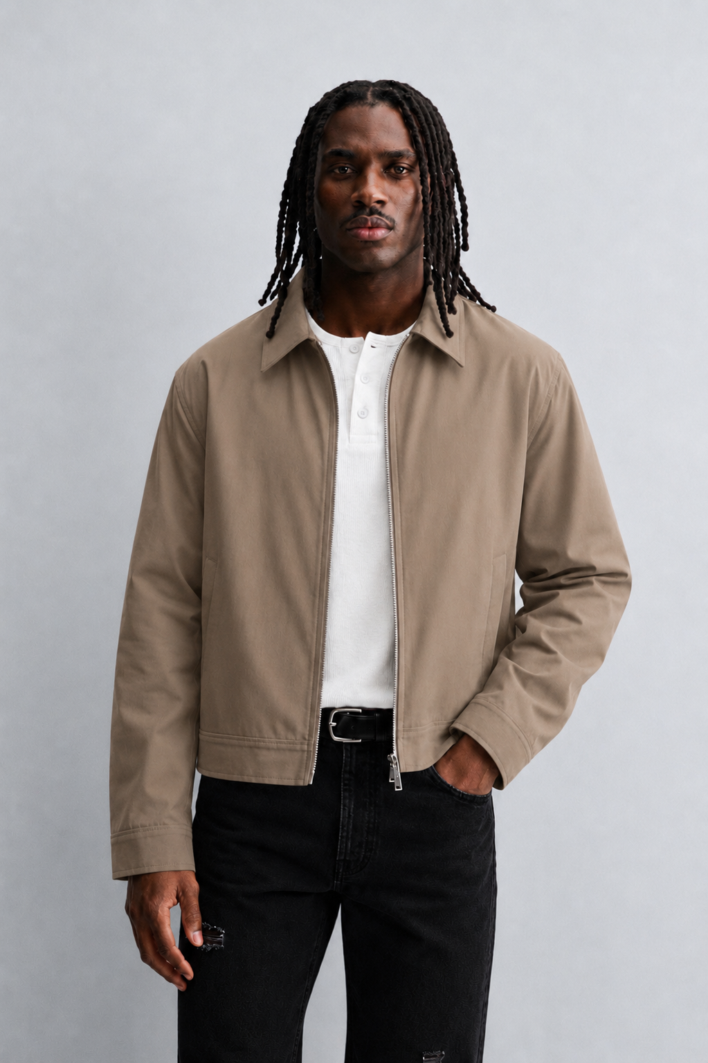 Garm Island Zip Along Jacket in Brown