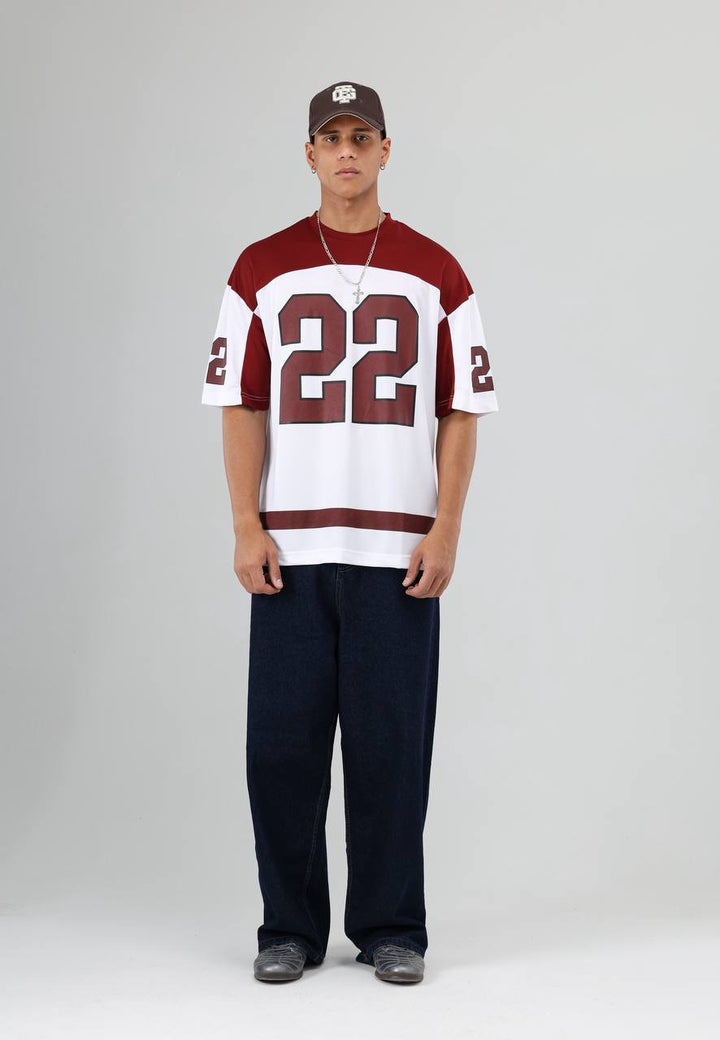 Essence of Life Mesh Jersey in Burgundy