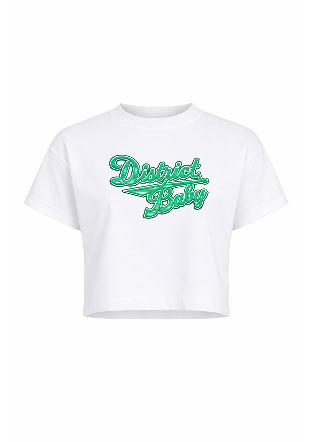 District baby Crop Top in white