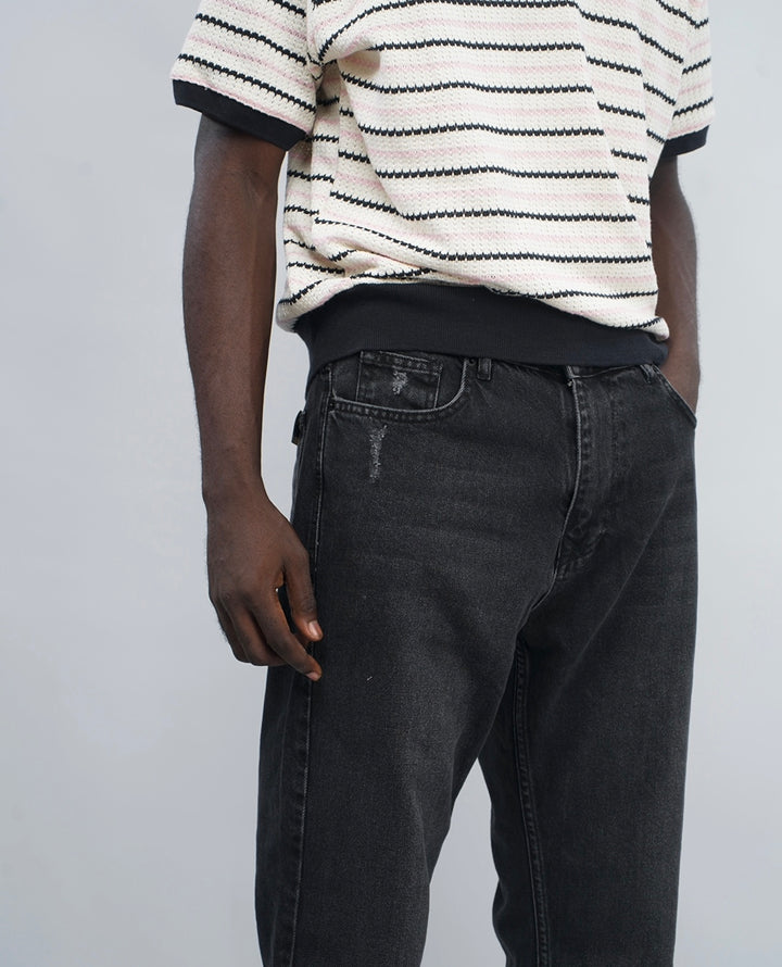 Difransel straight jeans in washed black