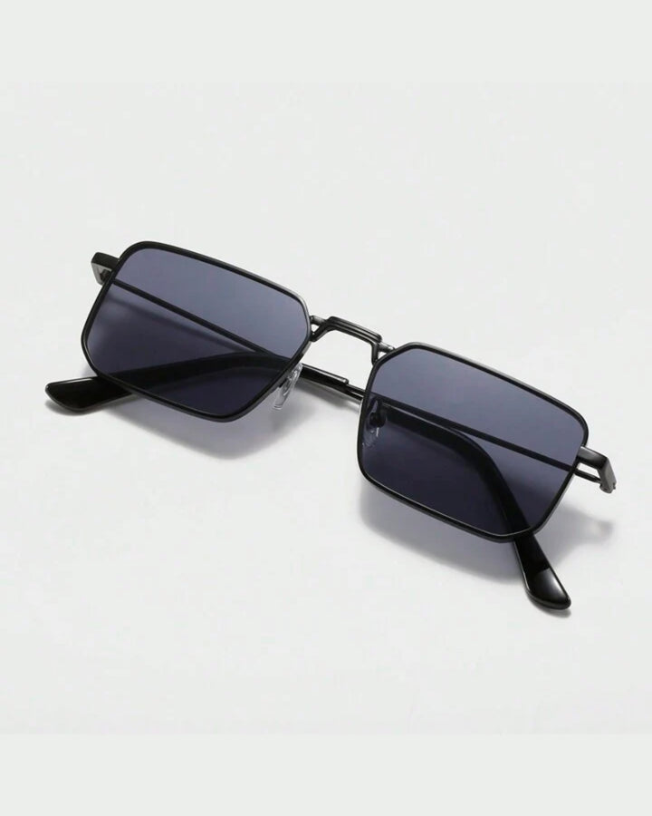 Full black rectangular rim sun glasses