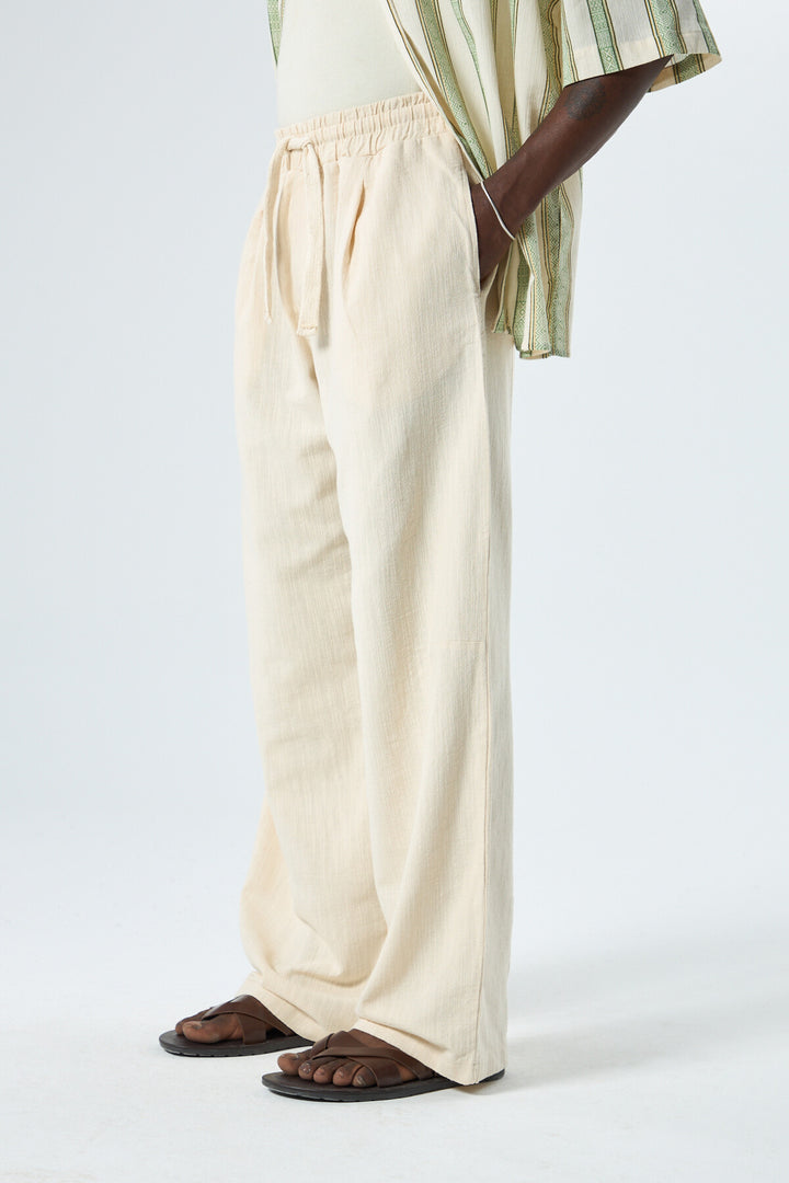 Vamos Baggy Linen Pants in Beige