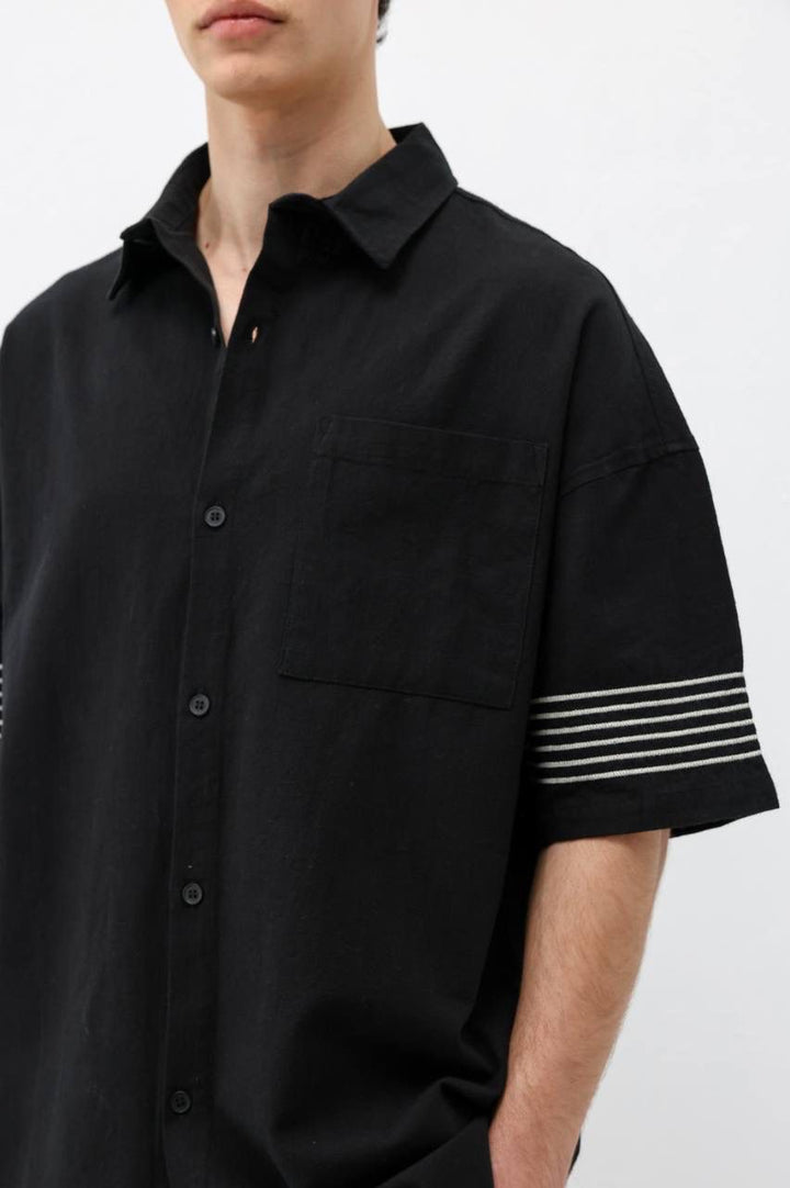 Vamos Short Sleeve Set in Black