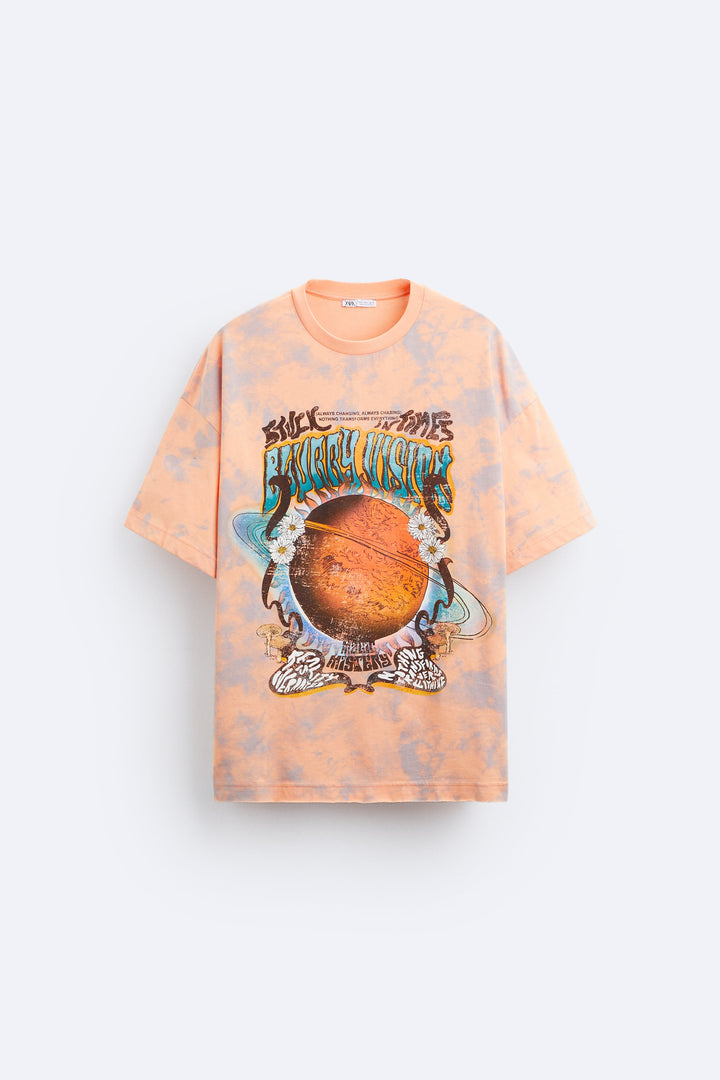 Zara Printed tshirt in orange