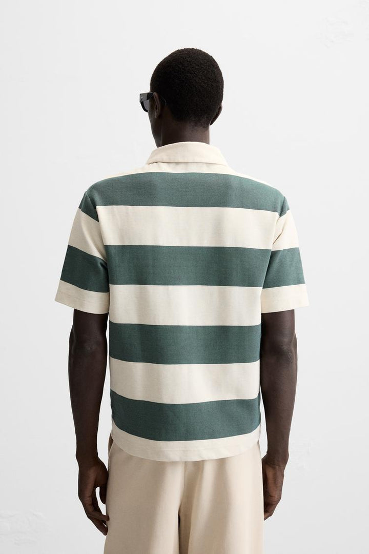 ZARA TEXTURED WEAVE POLO SHIRT