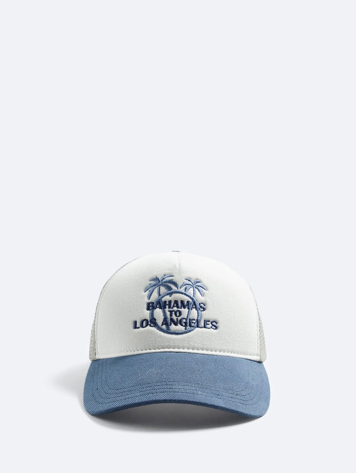 ZARA CAP WITH CONTRAST EMBROIDERY BLUE GREY