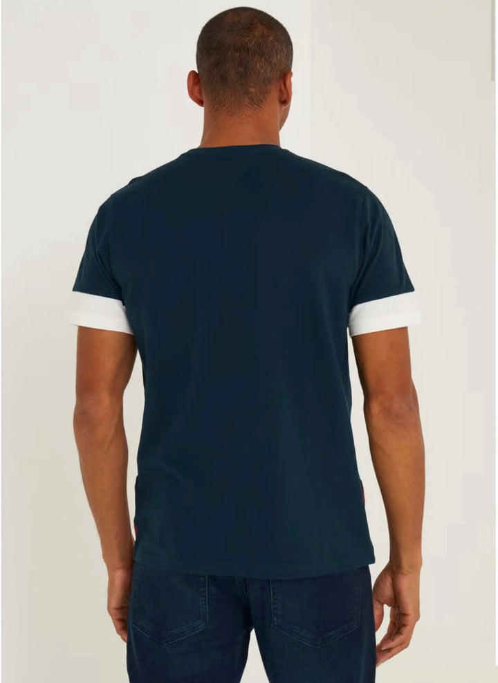 Easy Navy Colour Block T-Shirt