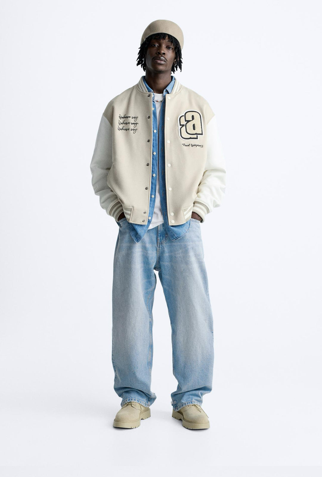 ZARA BOMBER JACKET WITH PATCHES