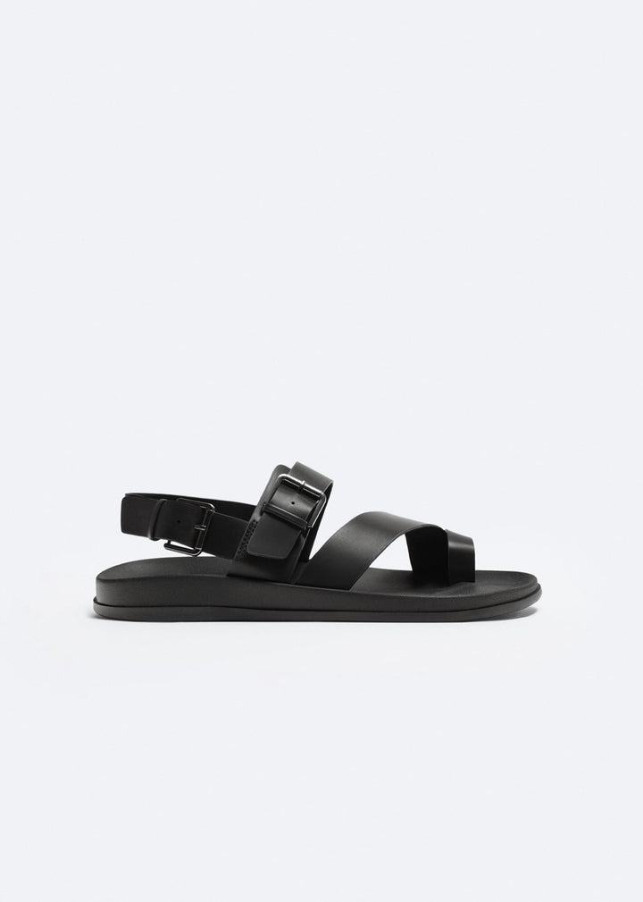 ZARA STRAPPY SANDALS WITH BUCKLE FASTENING BLACK