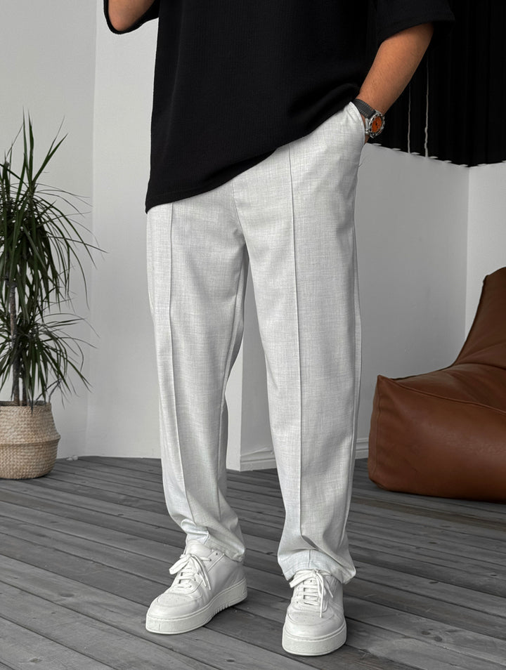 Difransel straight fit pants in light grey