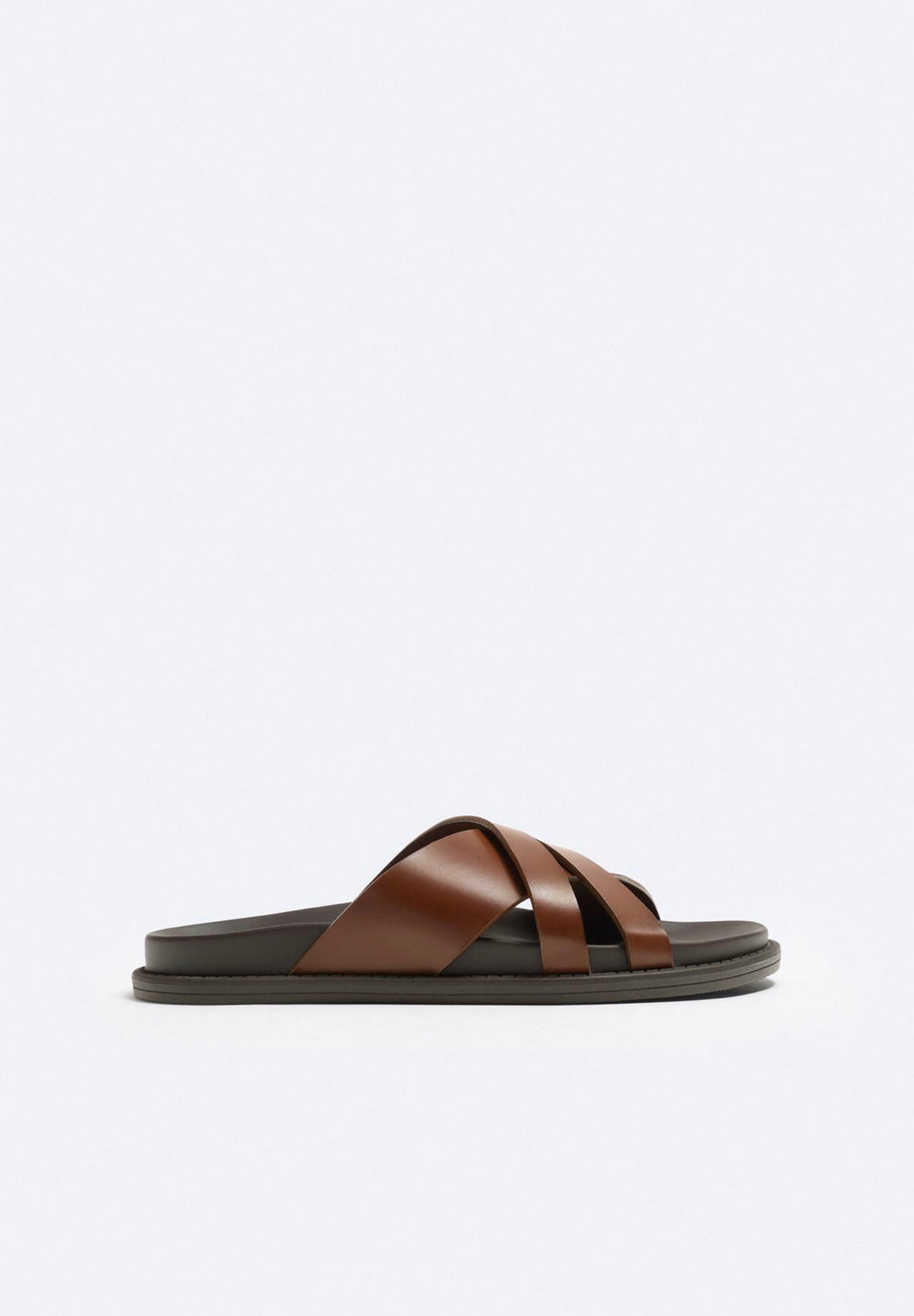 ZARA CRISS CROSS SANDALS IN BROWN