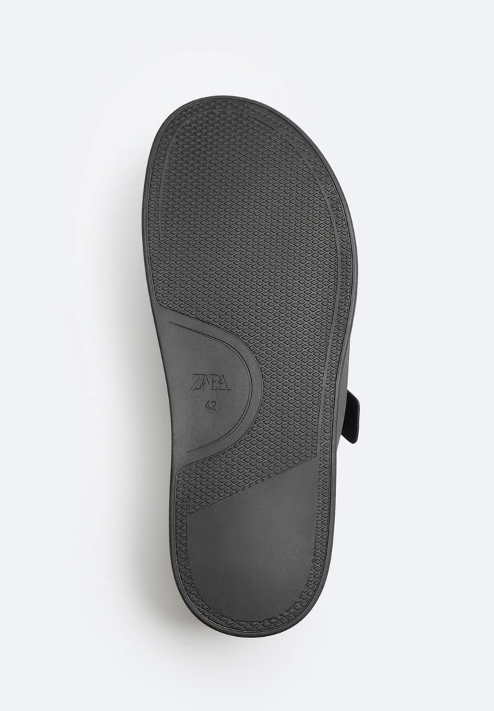 ZARA STRAPPY SANDALS WITH BUCKLE FASTENING BLACK