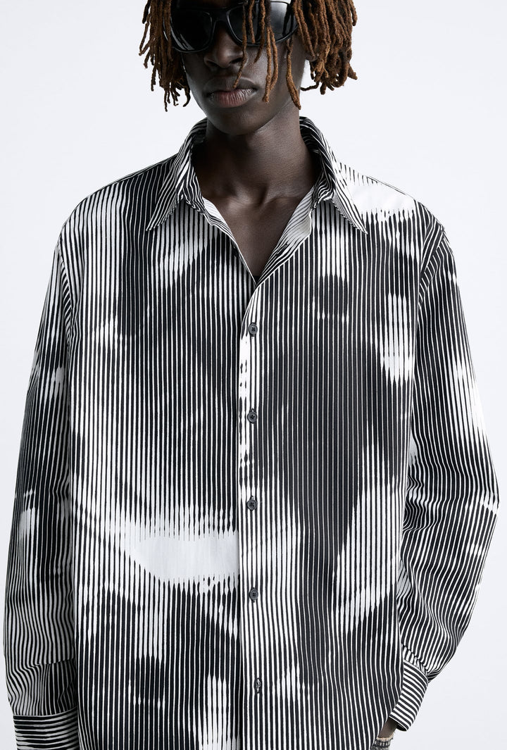 ZARA CONTRAST PRINT SHIRT
