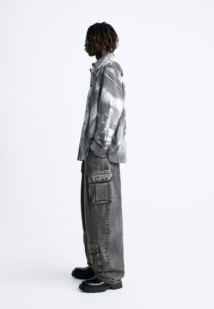 ZARA CONTRAST PRINT SHIRT