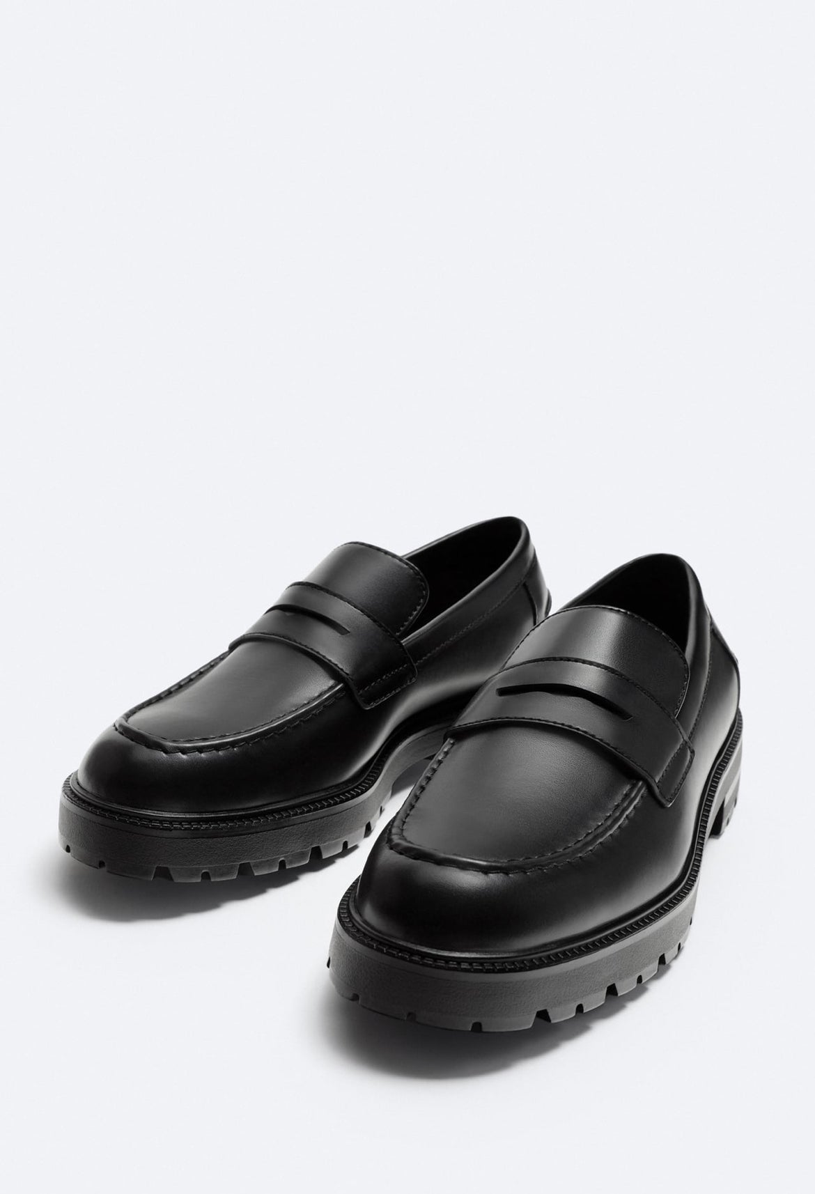 treaded sole loafers zara