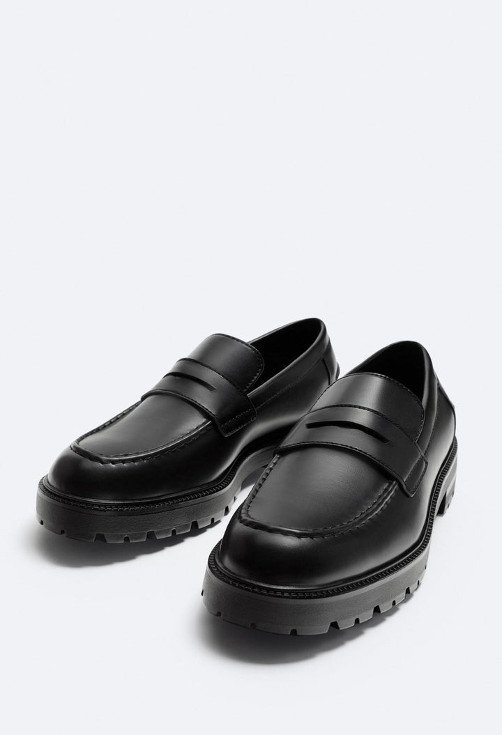 ZARA TRACK SOLE PENNY LOAFERS