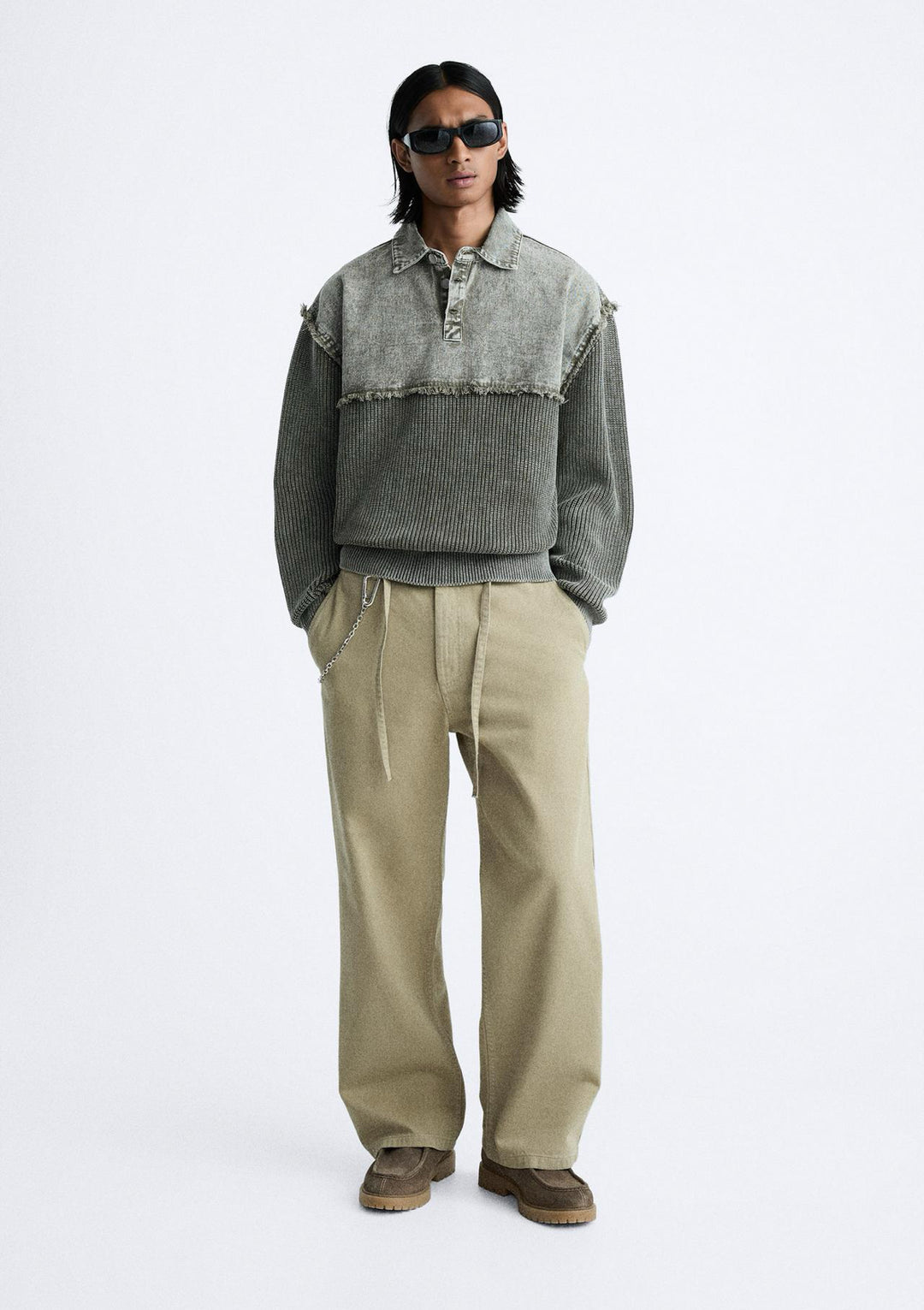 ZARA KNIT POLO SHIRT WITH MATCHING DENIM