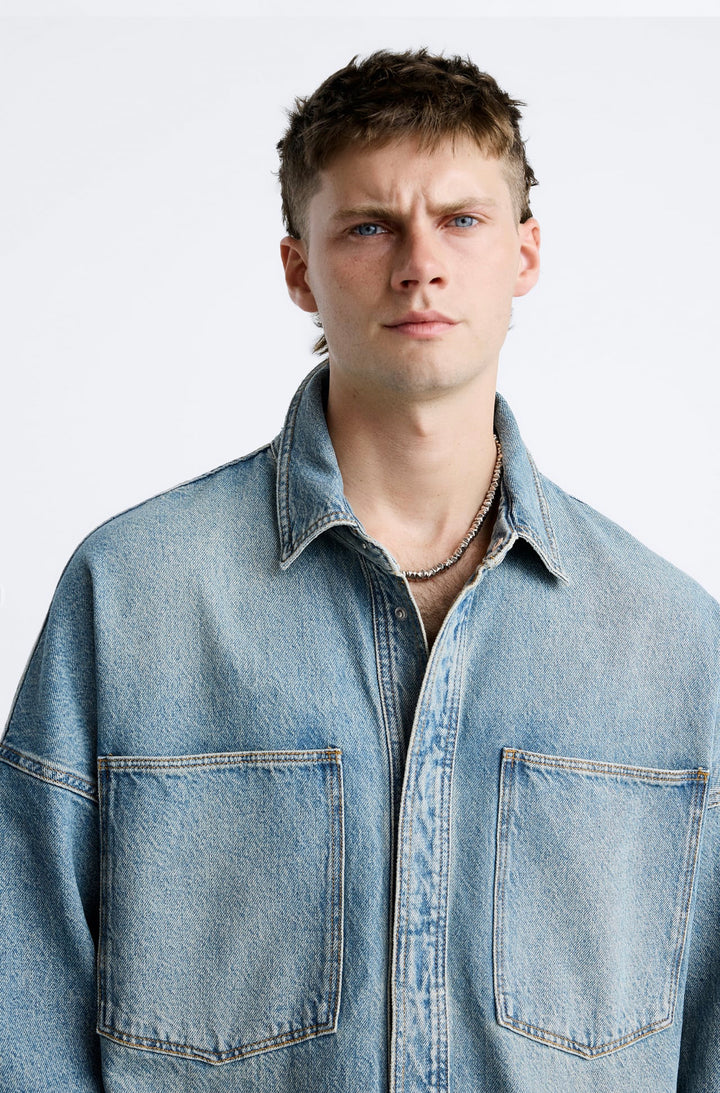 ZARA RELAXED FIT DENIM OVERSHIRT