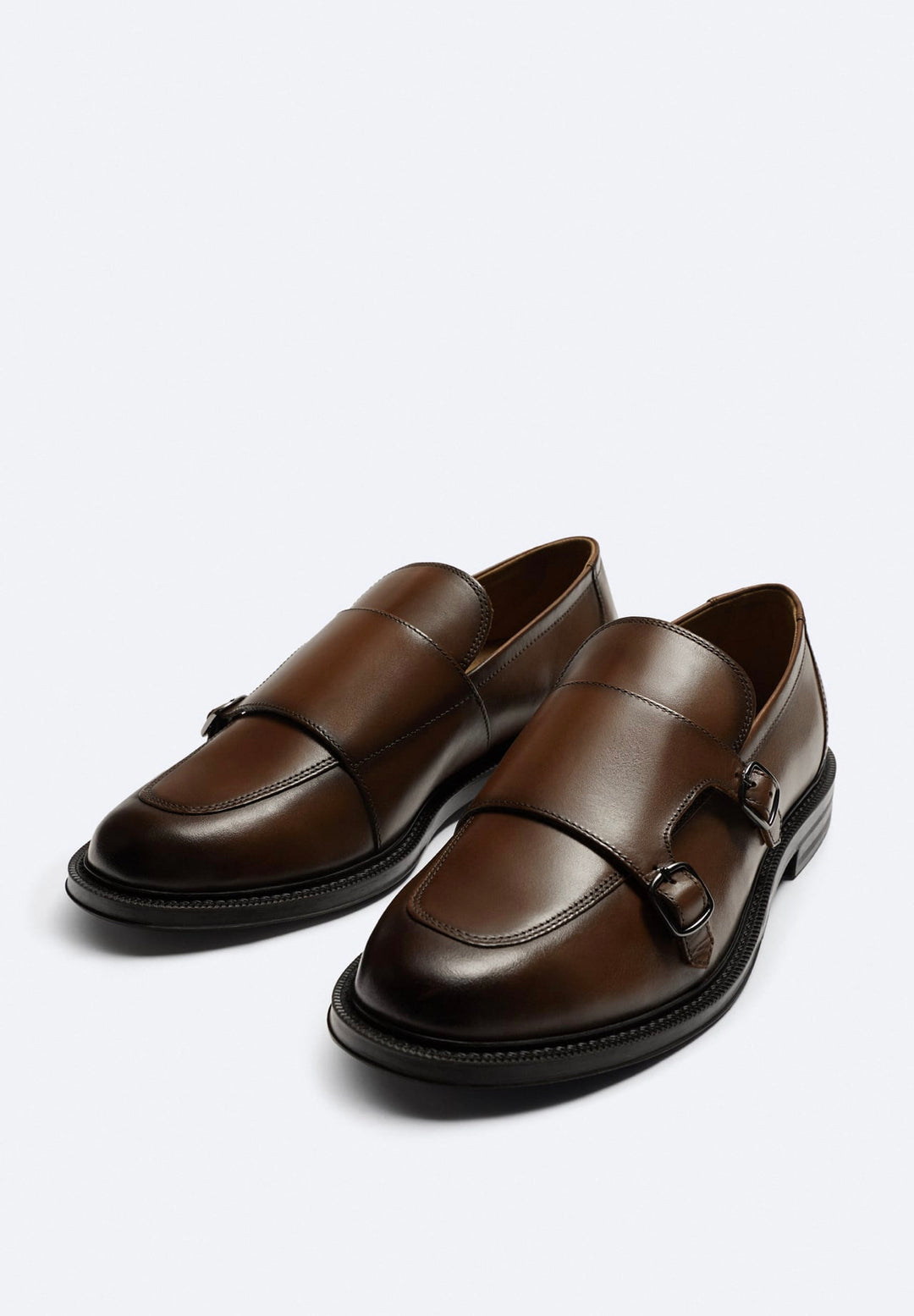 ZARA LEATHER MONK STRAP SHOES