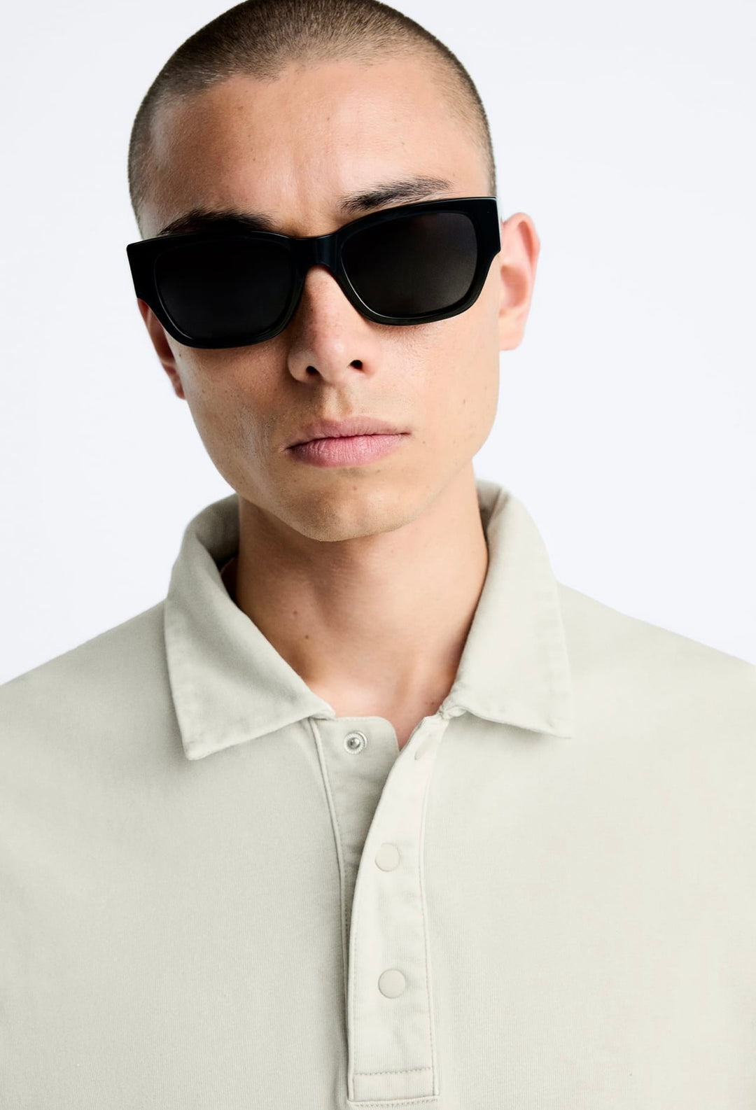 ZARA OVERSIZE FIT POLO SHIRT CAMEL