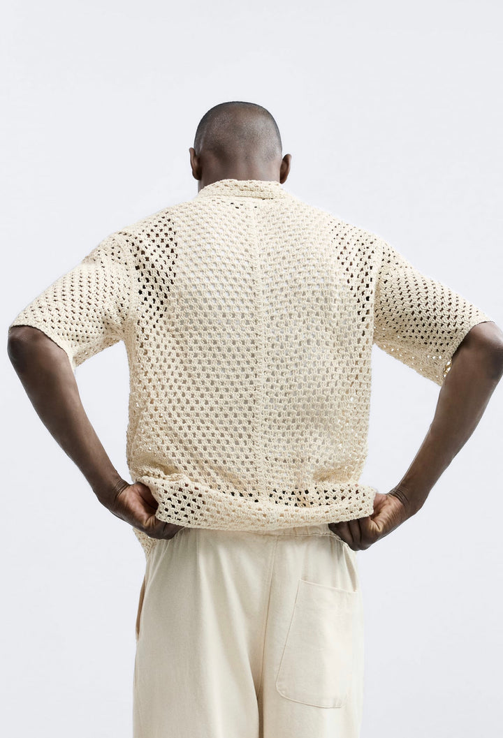 ZARA TEXTURED CROTCHET SHIRT