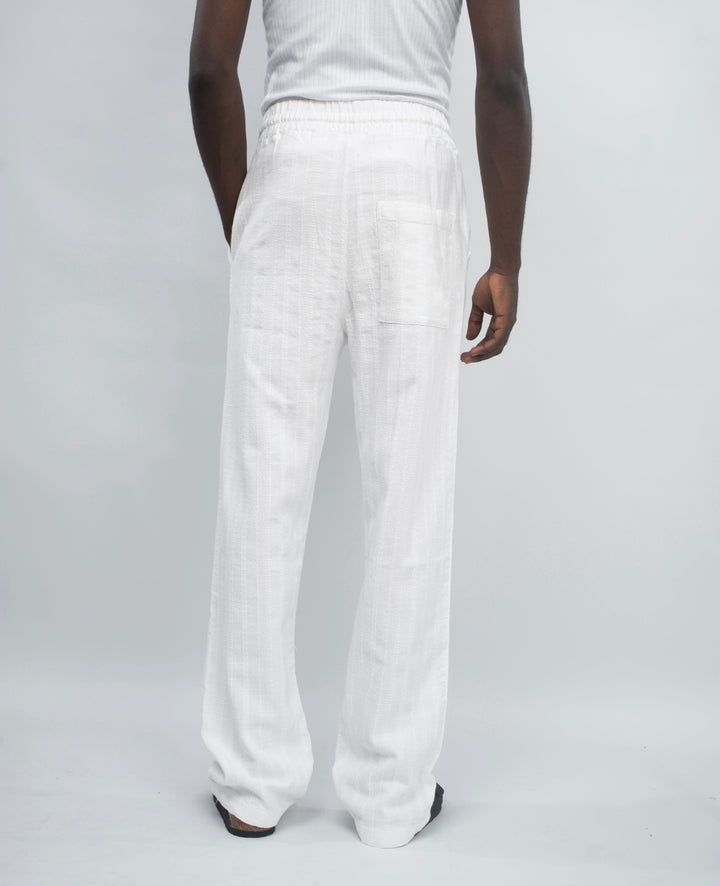 Giesto cable knit tall pants in white