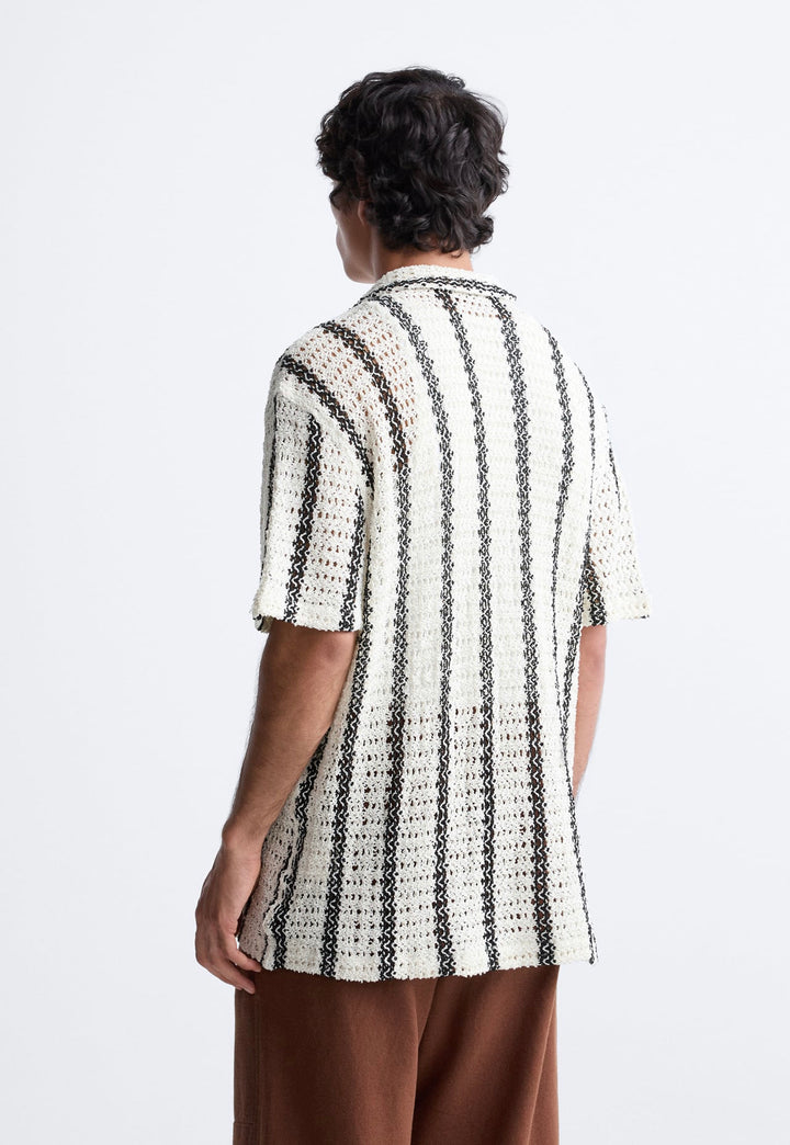 ZARA STRIPED CROTCHET SHIRT