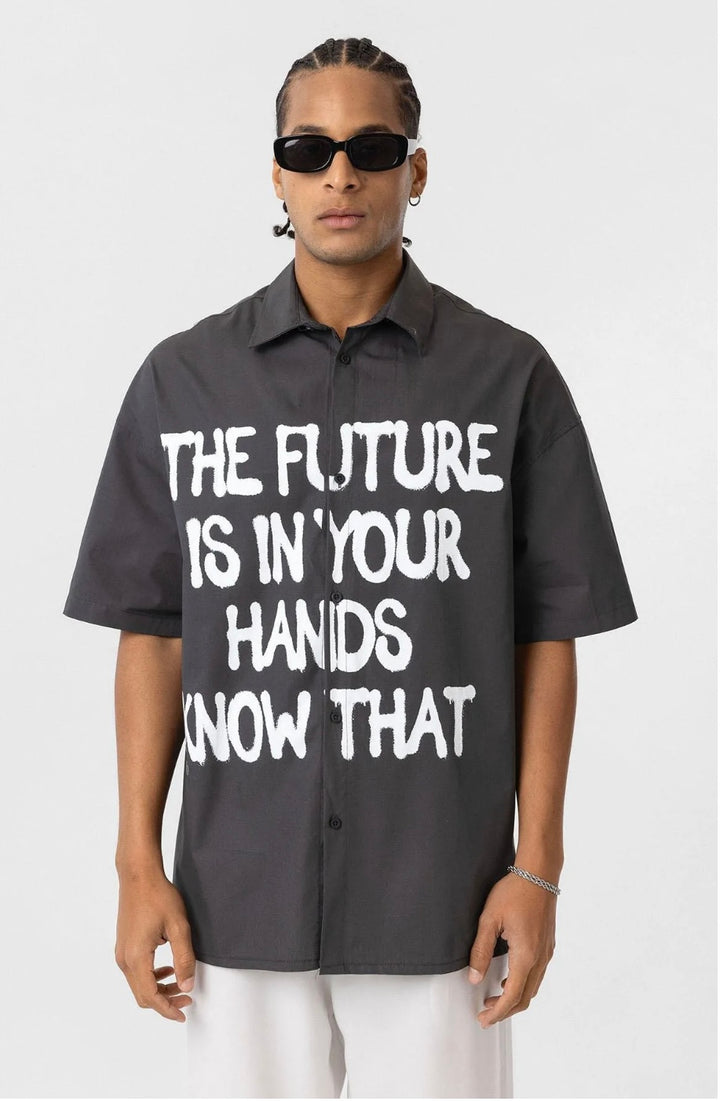 Vamos Graphic Print Oversized Shirt