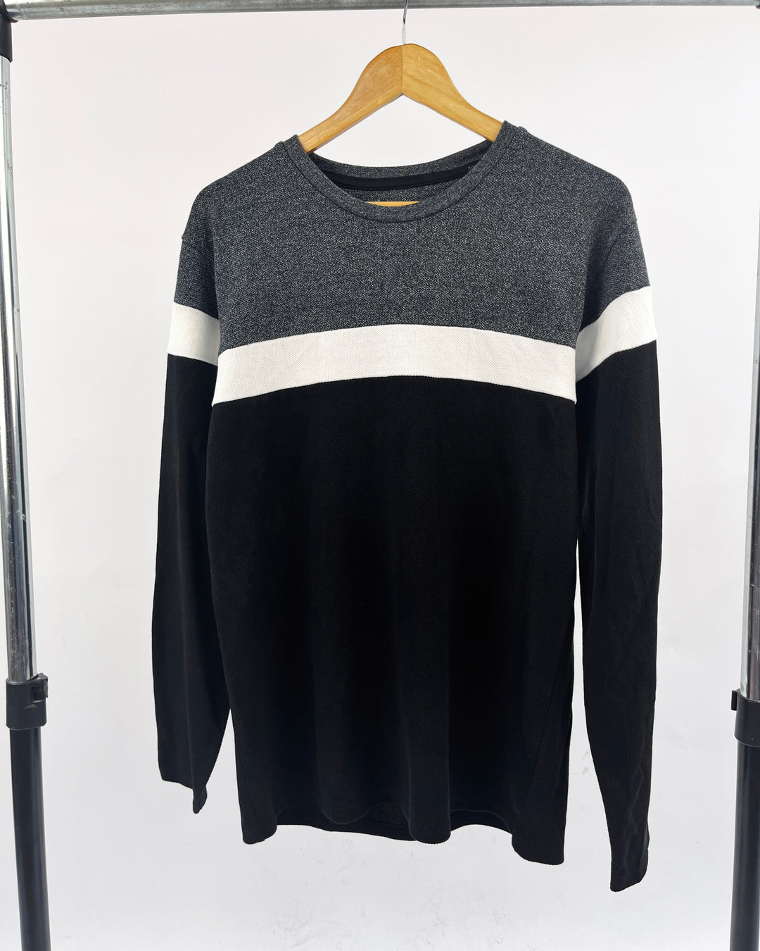 SAMS Colorblock Longsleeve textured T-shirt