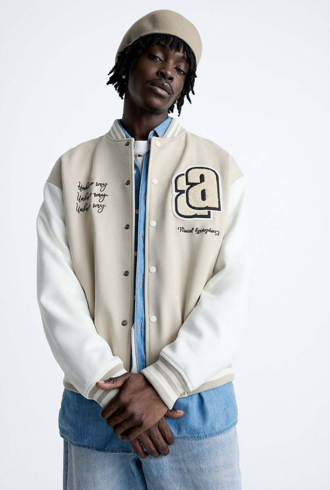 ZARA BOMBER JACKET WITH PATCHES