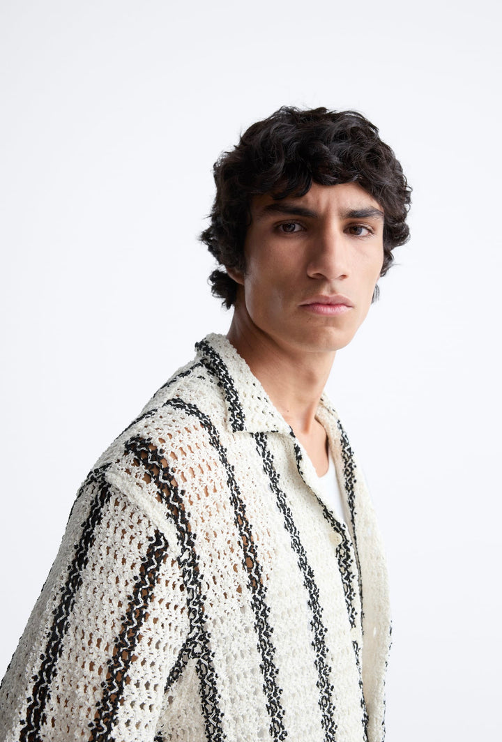 ZARA STRIPED CROTCHET SHIRT