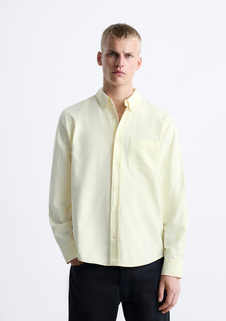 ZARA OXFORD SHIRT IN YELLOW