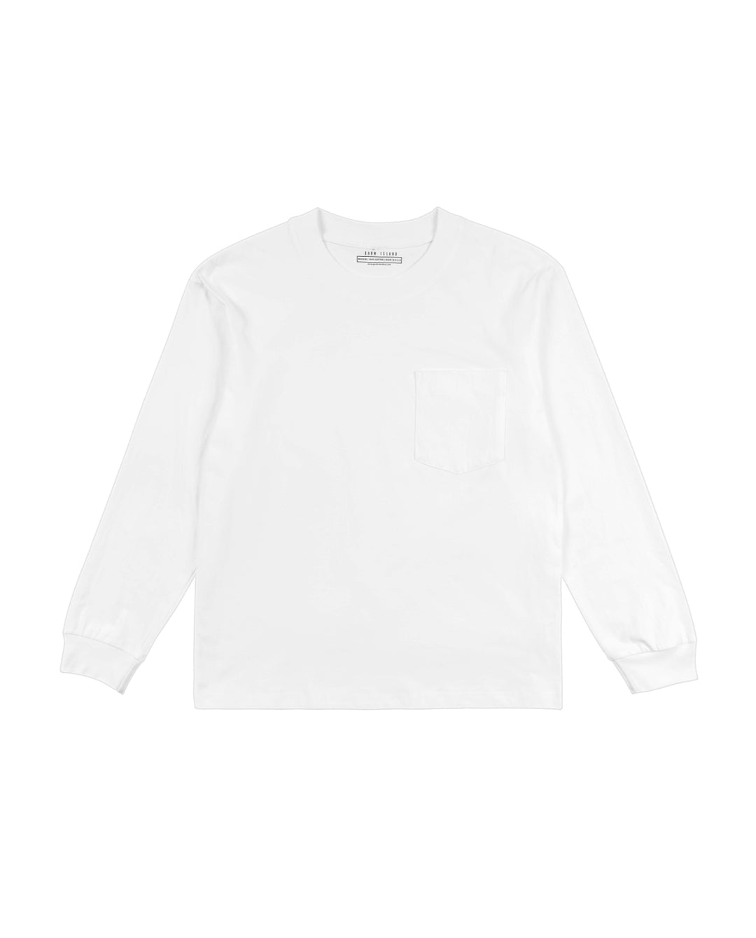 Garm Island Cotton Crew Neck Longsleeve in White