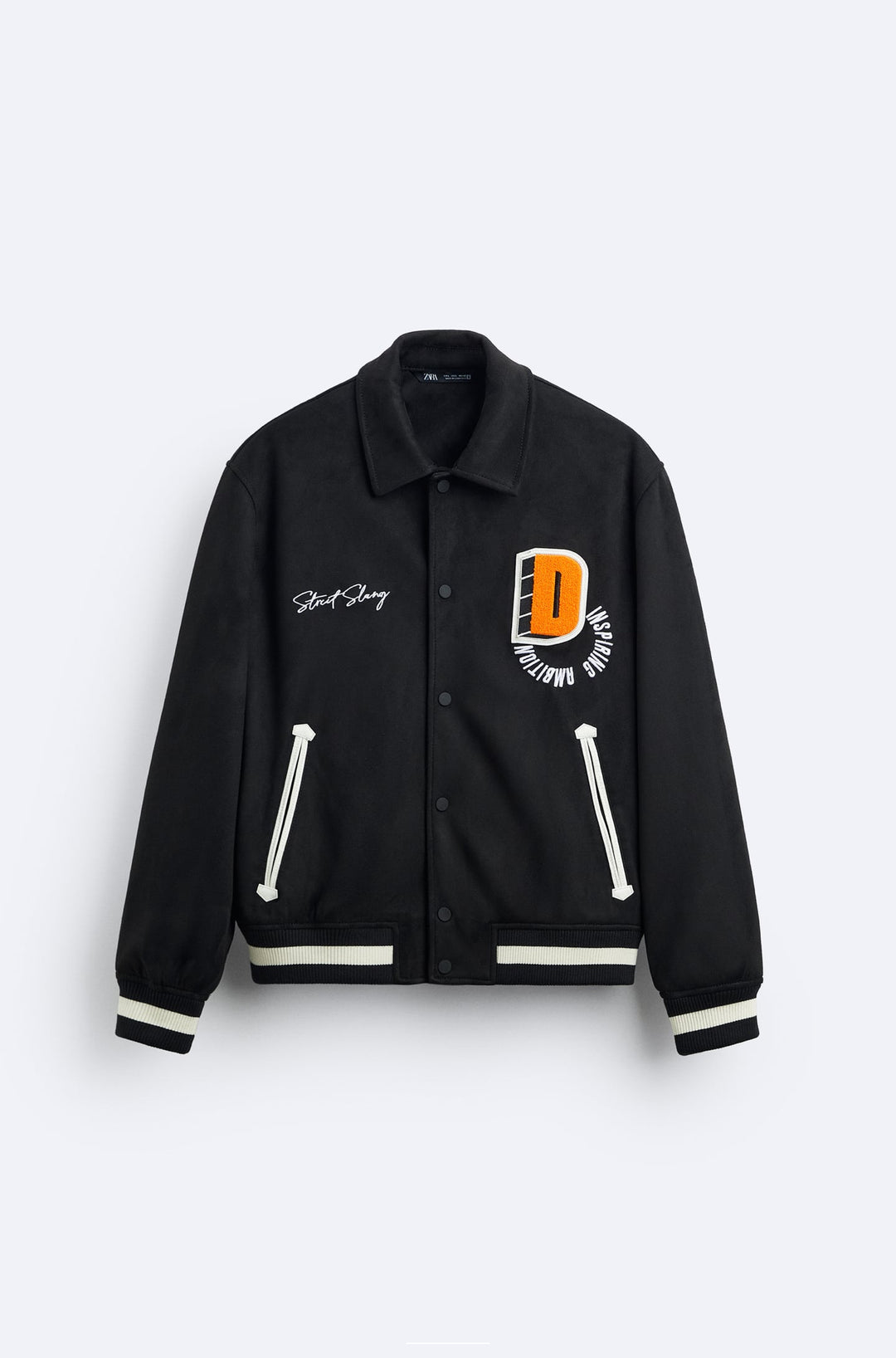 ZARA FAUX SUEDE EMBROIDERED JACKET