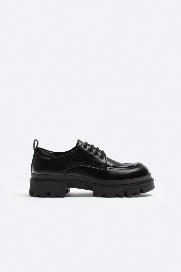 ZARA MOC TOE CHUNKY SHOES