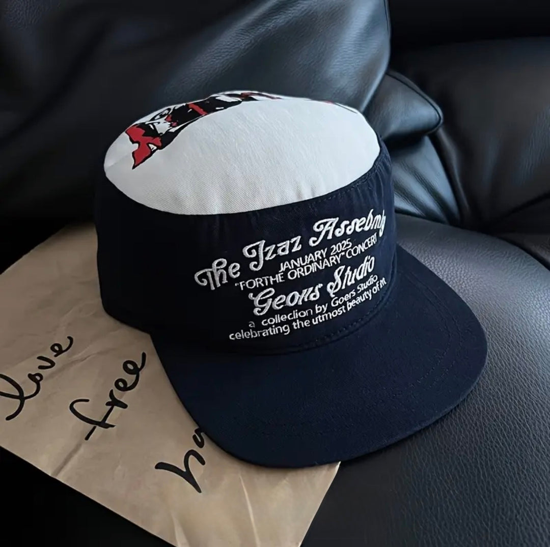 Korean Retro Baseball Cap in Blue