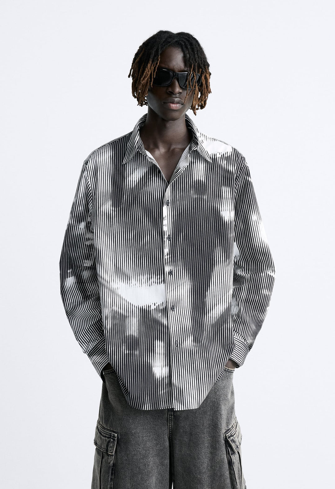 ZARA CONTRAST PRINT SHIRT