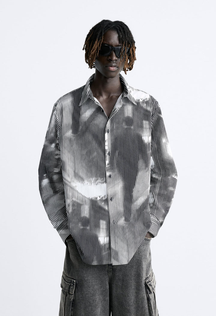 ZARA CONTRAST PRINT SHIRT